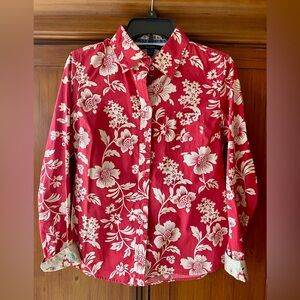 Boden Floral Red Shirt